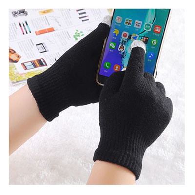 皮手套男冬季加绒触屏手套女针织