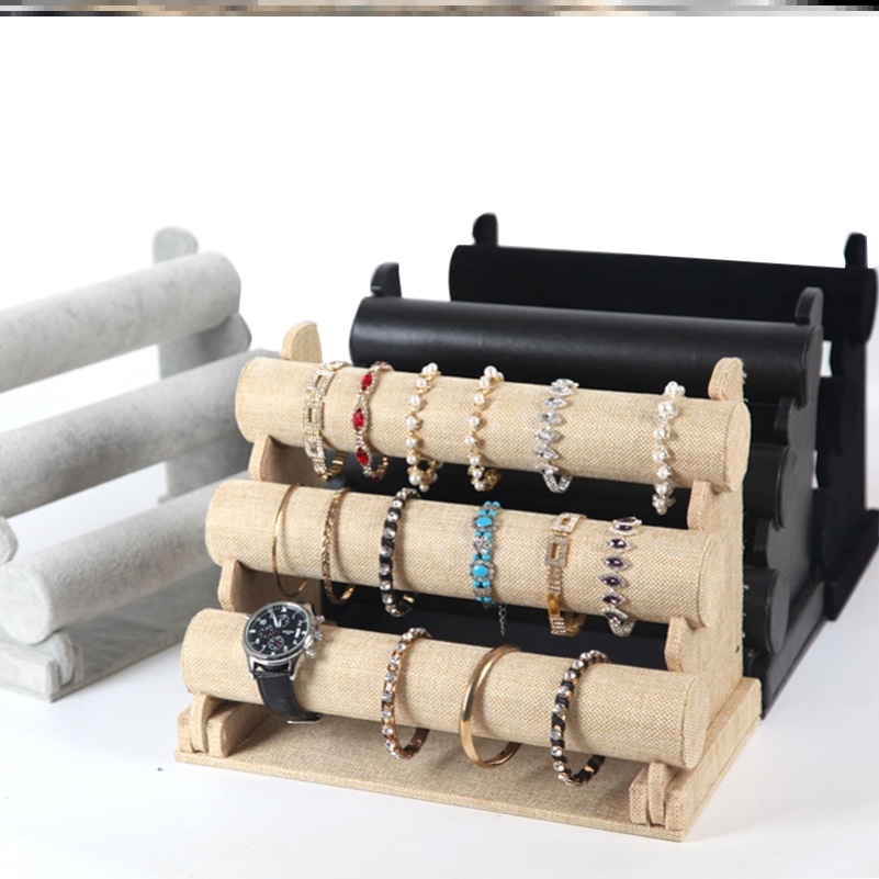 Hair hoop storage artifact velvet hairband new watch display stand head flower high-end cylinder props display stand window