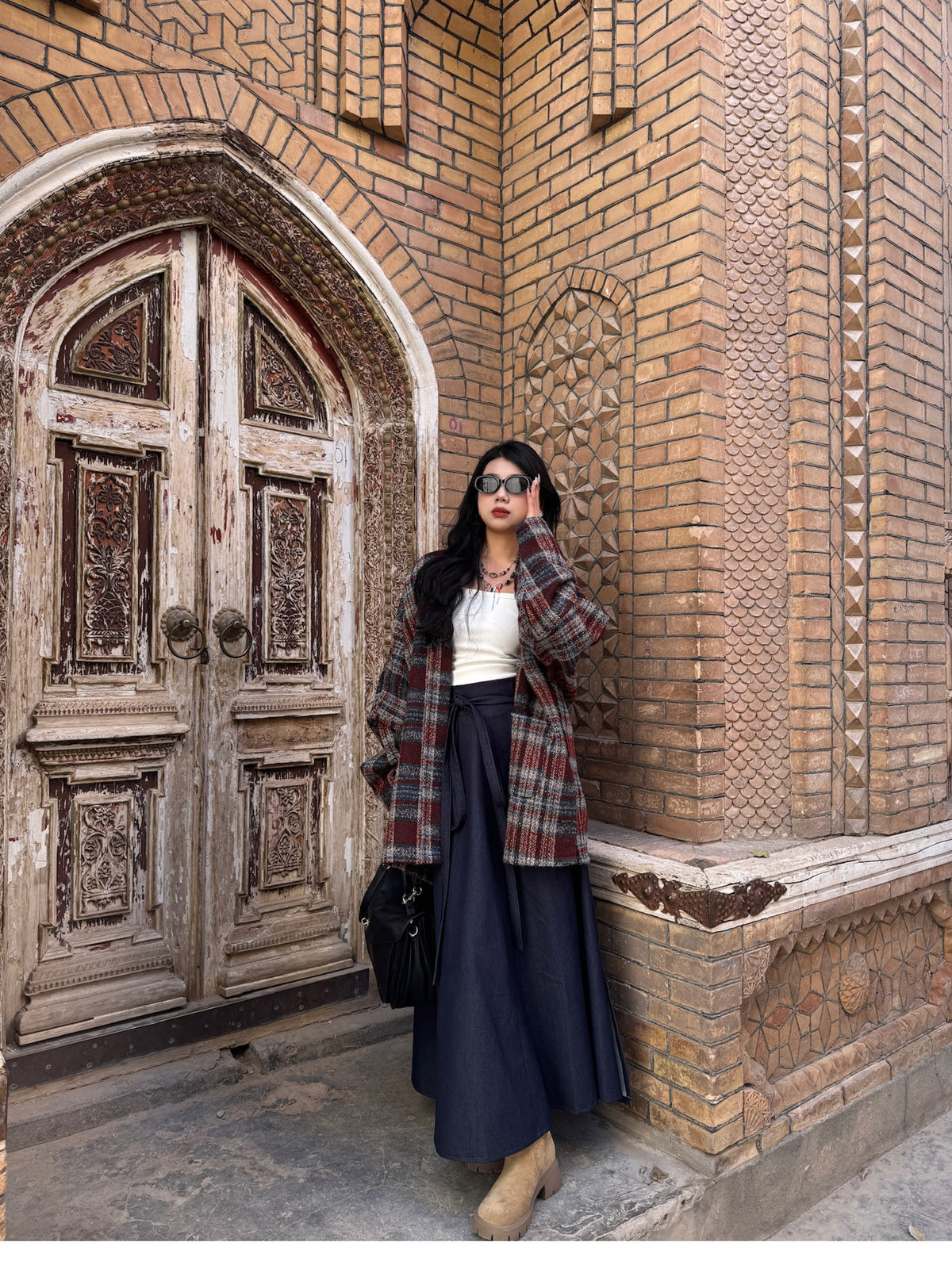 китайский костюм 梦唐记时光线条大码汉服胖mm改良高端加肥加大秋冬飞机袖八破裙