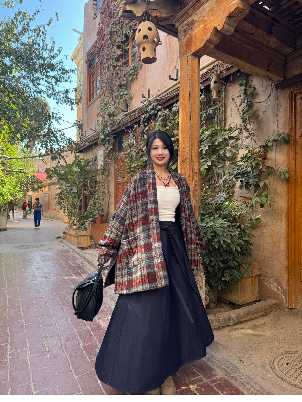 китайский костюм 梦唐记时光线条大码汉服胖mm改良高端加肥加大秋冬飞机袖八破裙