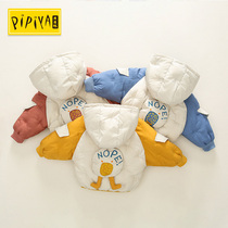 Male baby cotton coat jacket 0 a 1-3 year old winter ins net red baby boomer clothing quilted jacket Childrens autumn and winter clothing cotton clothing 2