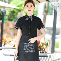 Черный фартук, короткий рукав