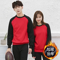 Красный черный рукав (плюс бархат)