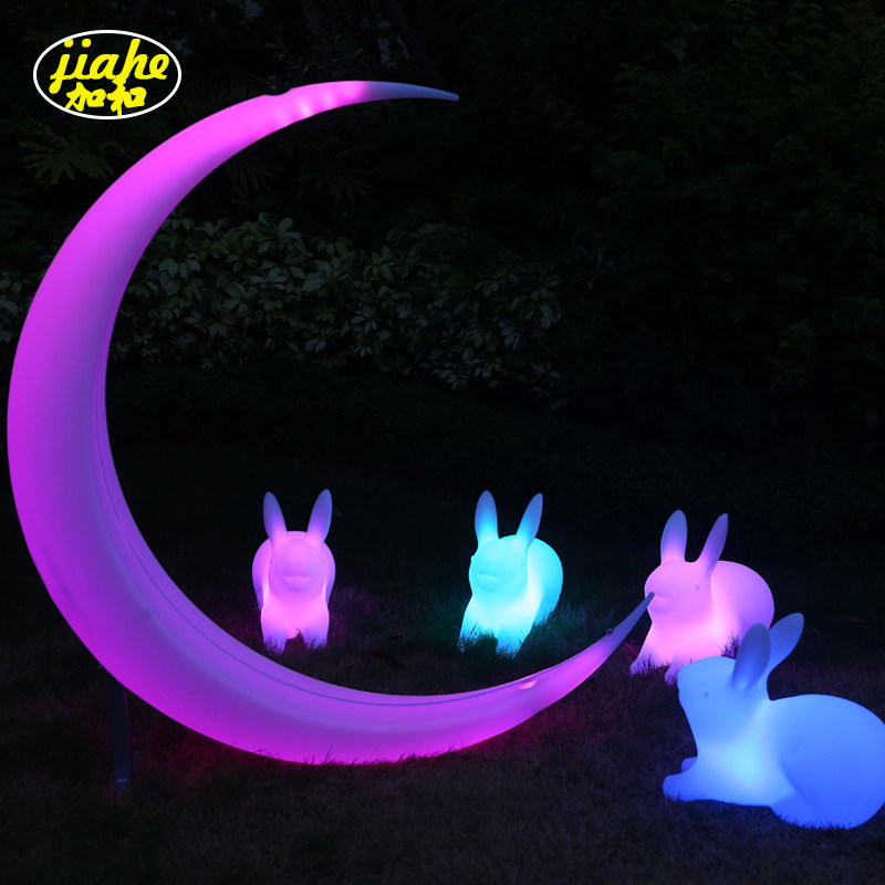 LED Luminous Rabbit Light Mid-Autumn Festival Activities Jade Rabbit Moon Light Outdoor Square Park Mall Chen Mei Decorative Rabbit