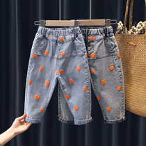 Girls jeans foreign style 2020 new baby jeans Korean fashion stretch super soft childrens spring and autumn pants
