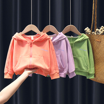 Girls knitted jacket spring and autumn 2021 autumn Korean version of childrens children foreign style cardigan autumn female baby child