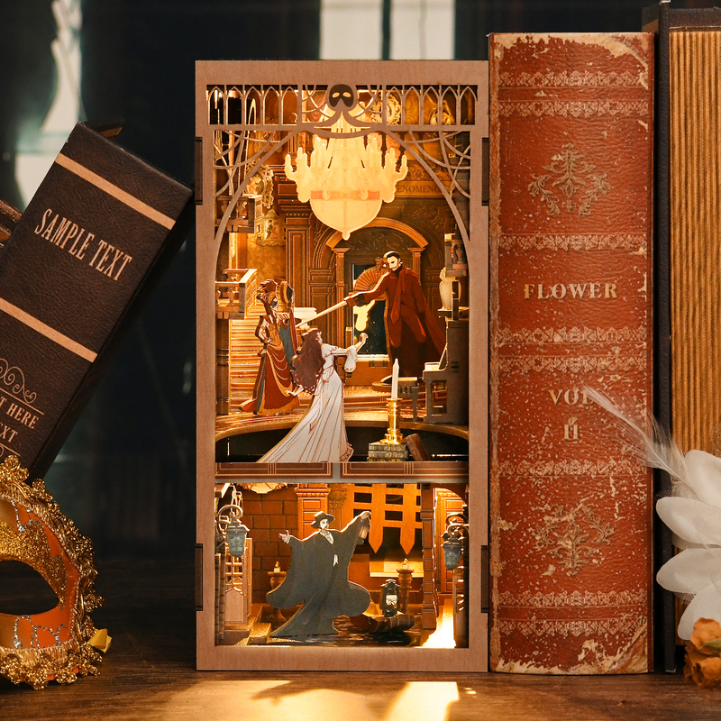 The Phantom of the Opera Wooden DIY Handmade Pop-Up Book House Assembly Puzzle Miniature Model Creative Ornament Gift