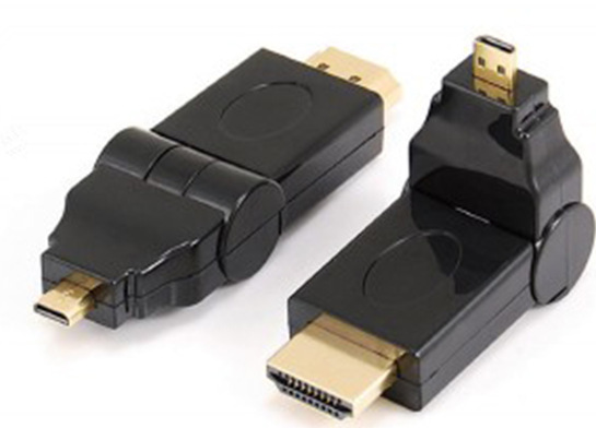 D type 180 degree rotating MICRO male HDMI Male Connector rotating 180deg Adapter