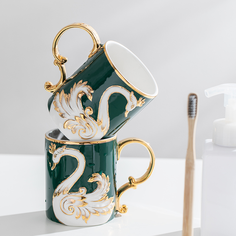 Light luxury Nord ceramic powder cup suit household toilet cup tooth cup tooth cup for couple brush tooth cup