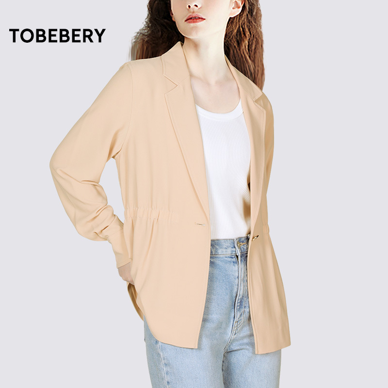 【Xiaowen Sisters X Shenzhen Tob】British Style Blazer with Long Sleeves, Short Trench Coat, Waist-Cinching and Slimming