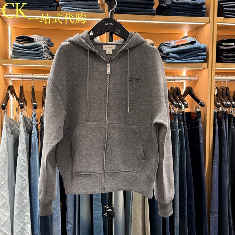 Calvin Klein/Ck Jeans Women's 2026 Autumn Casual Hooded Zipper Cardigan Sweatshirt 44D227G Calvin Klein/Ck Jeans Women's 2026 Autumn Casual Hooded Zipper Cardigan Sweatshirt 44D227G