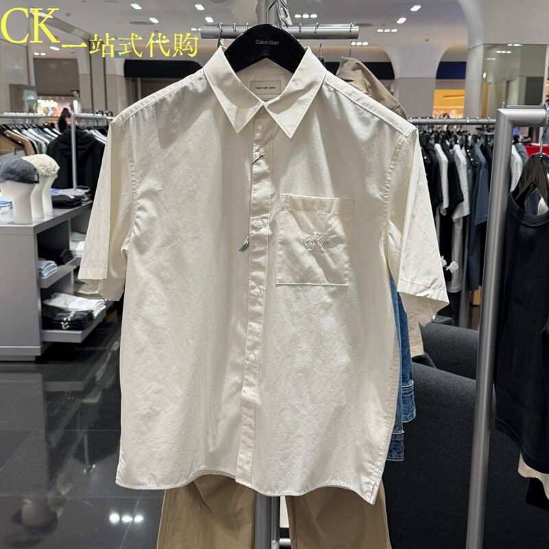 Calvin Klein/Ck Jeans2026 Summer Men's Casual Simple Loose Short-Sleeved Shirt 4Rg102G