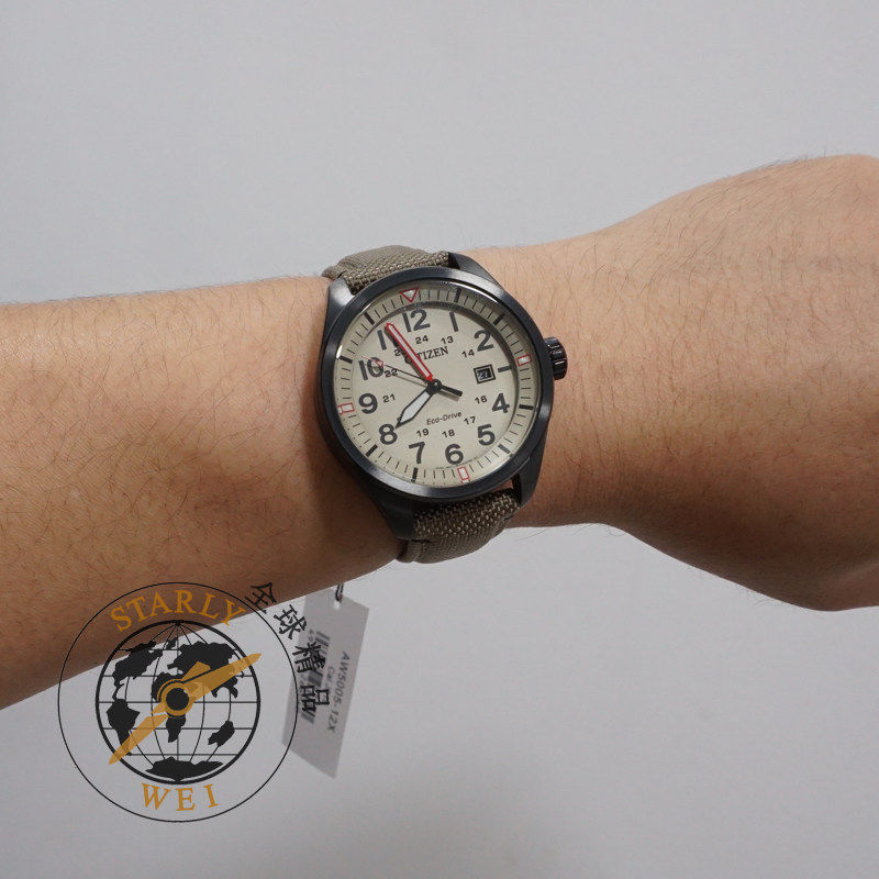 Men's Citizen Eco-Drive Green Military Style Watch AW5005-21Y