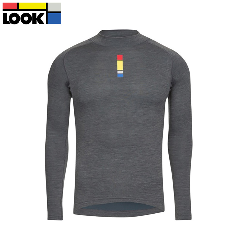 French LOOK riding suit base shirt inner clothing long sleeve perspiration inside merino wool quick-drying high neck