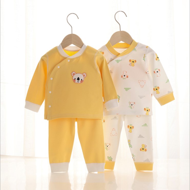 2021 Autumn Baby Pure Cotton Children Suit Slanted Flap Buttoned Child Clothing High Waisted Pants Children Autumn Clothing Baby Suit