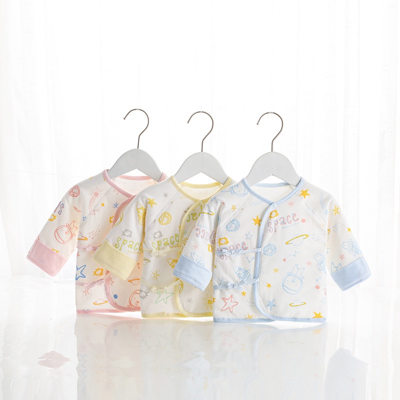 Newborn Half-Back Coat Warm Grip Cotton Blouse Lace Monk Served Baby Sloped Flawless Pure Cotton 0-3 Months