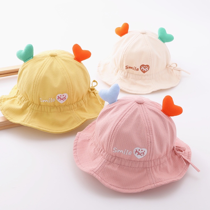 Baby hat fisherman hat pure cotton spring and autumn thin section adjustable female baby hat spring summer princess boy sunhat