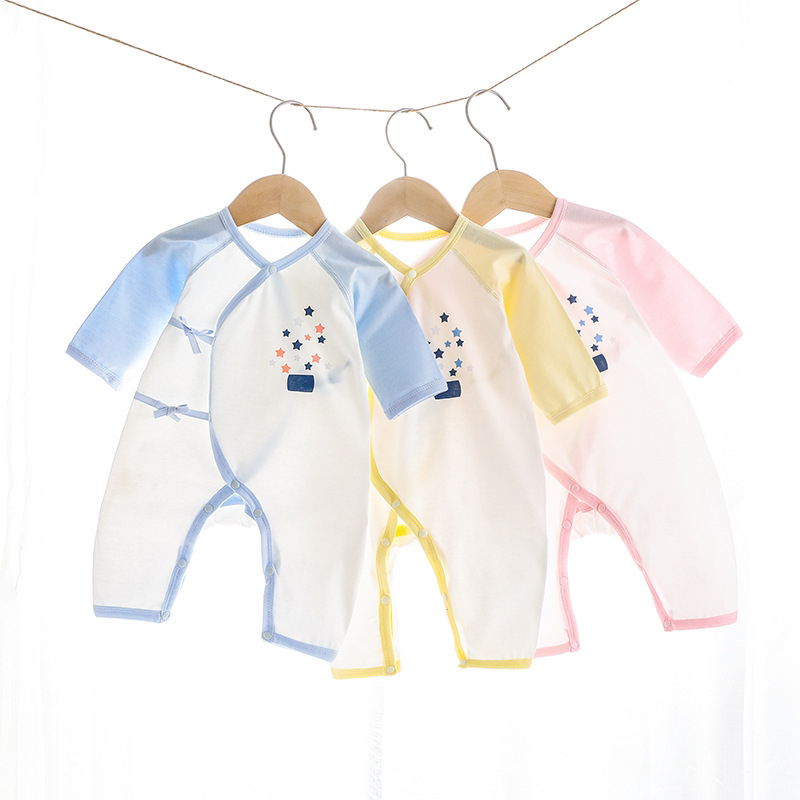 Summer Newborns Pure Cotton Conjoined Clothing Thin baby Butterfly Clothes newborn baby strap one-piece dress Air conditioning suit 03