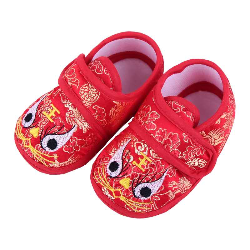 Baby Shoes Tiger Head Shoe 0 1 Year Old Toddler Shoes Full Moon 100 Days Old Embroidery Soft-bottom Cloth Shoes Catch of the Week Down