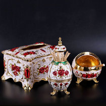 Russian Toothpick Box Ashtrays Tissue Box Suit European-style Alloy Creative Home Hotel Swing video props