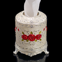 Russian European-style enamel paper Pumping Box Creativity Newlyweds Box Hotel KTV Color Tin Round Paper Towels