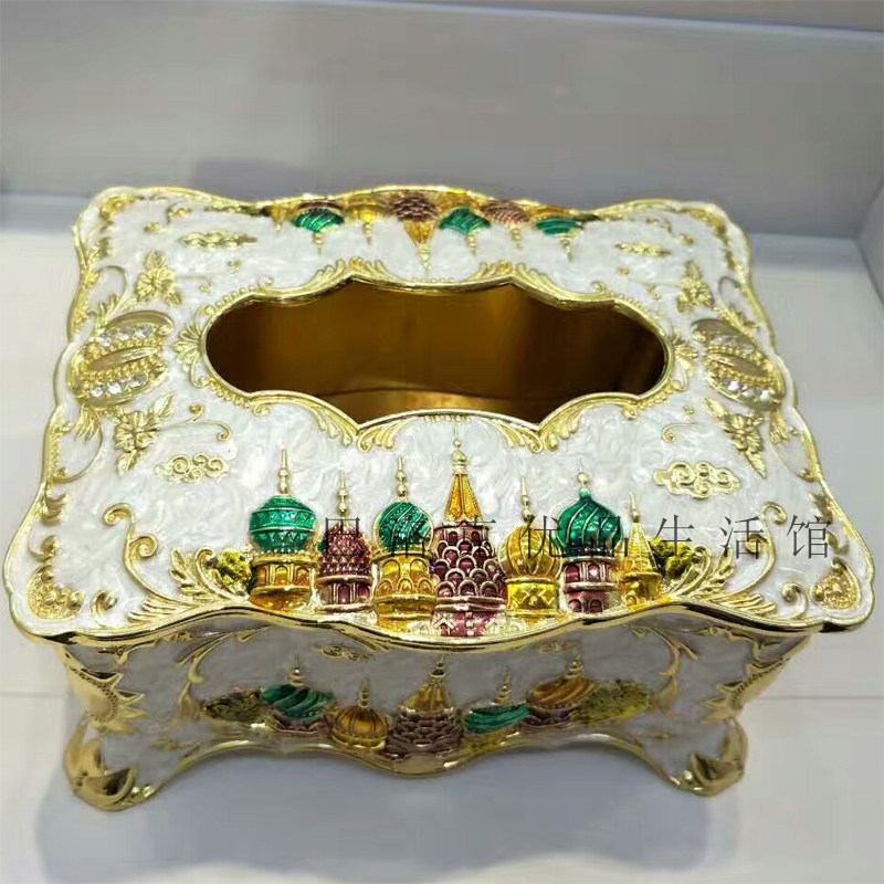 European retro removable toilet paper box tissue box living room home car simple creative box Russian large napkin box