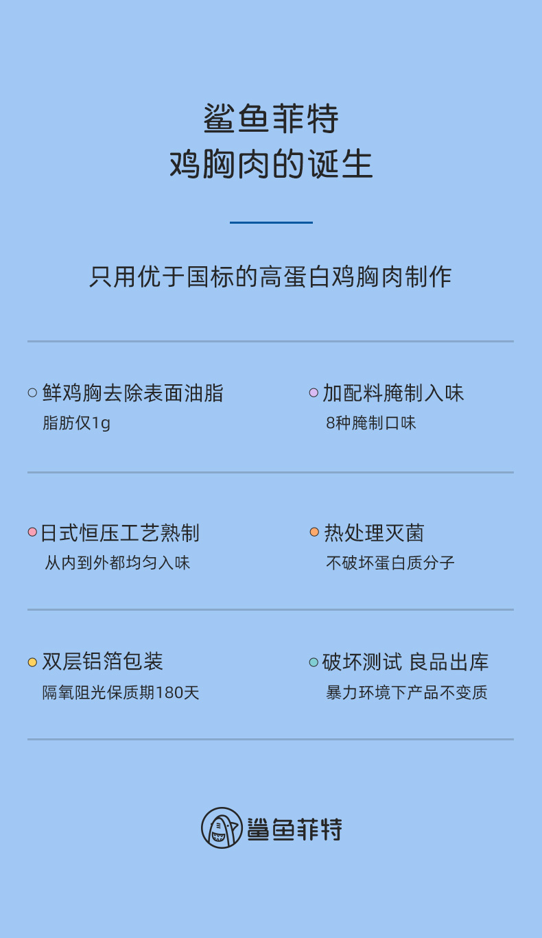 低脂无油、鲜嫩不柴：100gx7袋 鲨鱼菲特 健身代餐 即食鸡胸肉 券后24.9元包邮 买手党-买手聚集的地方