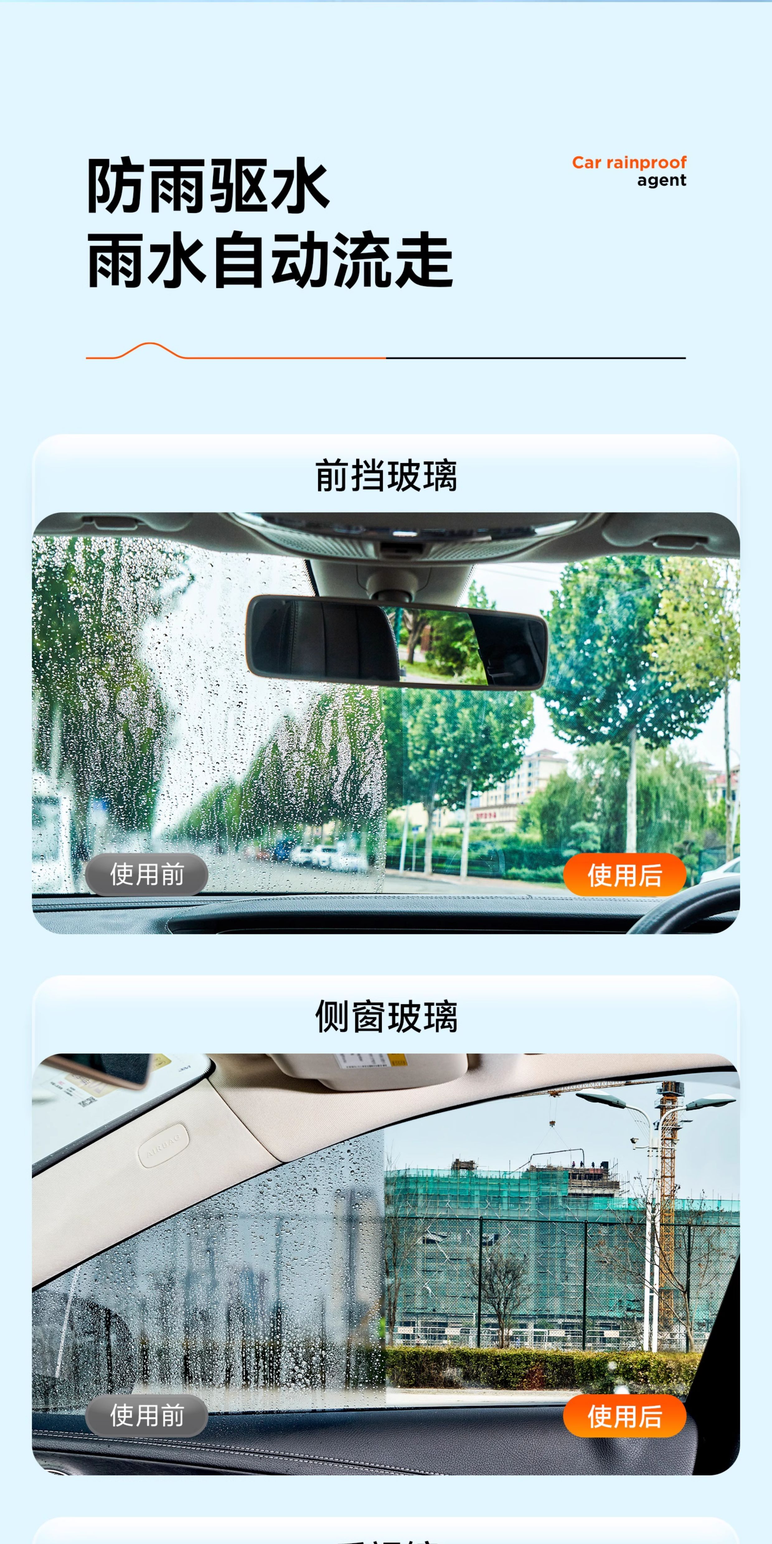 Anti-Freeze Car Glass Water, Anti-Rain Spray, Anti-Fog Agent, Long-Lasting Anti-Freeze and Defogging Magic for Car Windows, Large Capacity