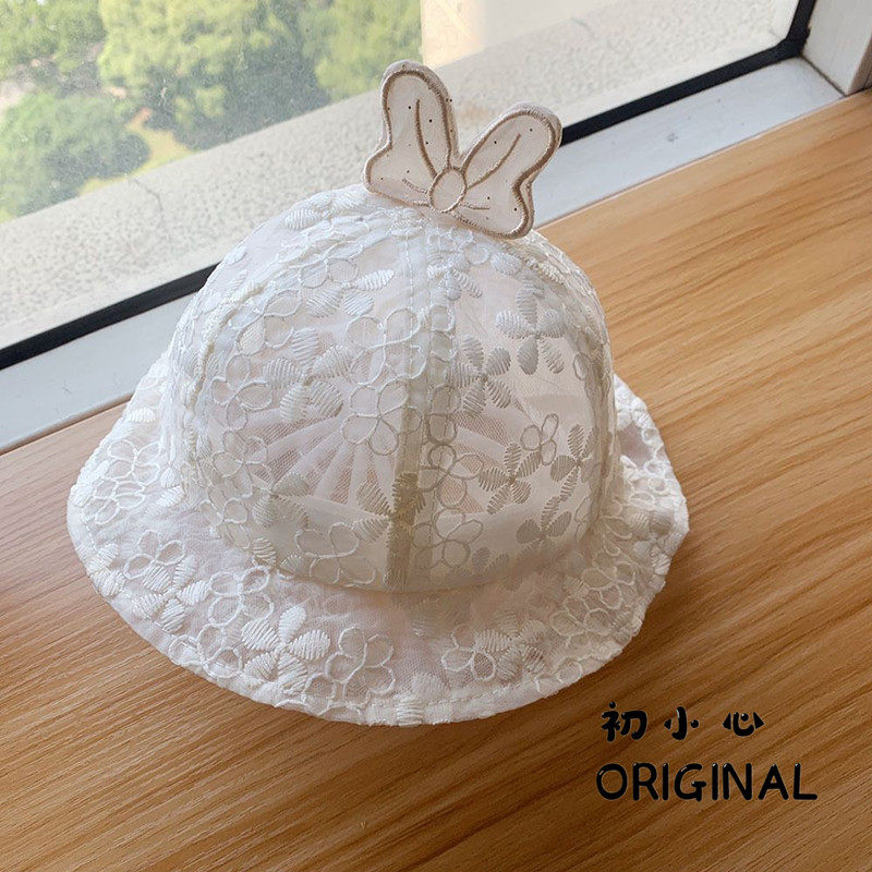 Female baby Summer out for cute princess hat baby thin sun hat South Korean child lace sunscreen fisherman hat