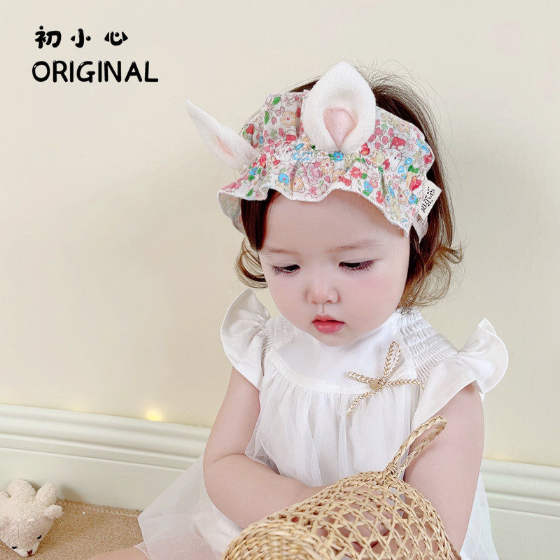 Baby hair with summer thinned newborn baby boy protective hale door hat female baby cute cat ears princess headwear hair accessories