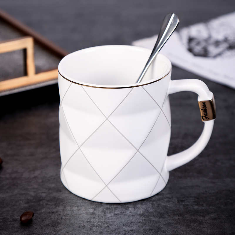 View the song song of jingdezhen modern office handles the simple black and white ceramic cup keller cup glaze teacup