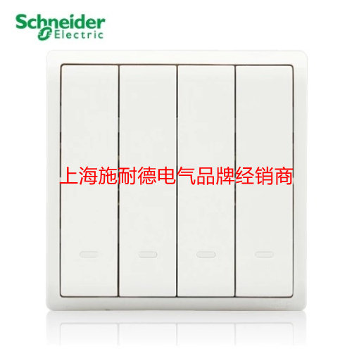 Schneider Fenghua Series White 16A Quadrilated Double Control Switch Switch Socket Panel E8234L2F