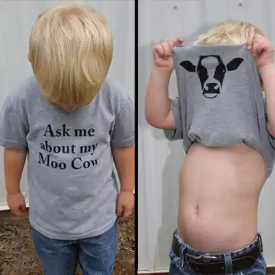 New Ask me about MooCow kids Funny tshirts boy girls t-shirt