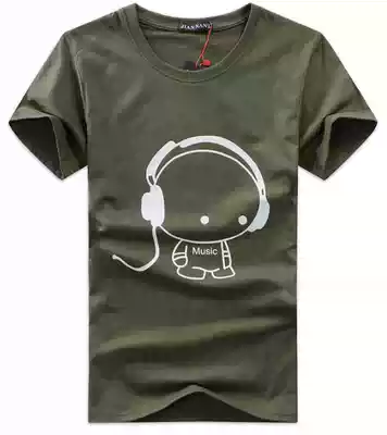 New TShirts Headset Cartoon Men Cotton Tee Shirt S