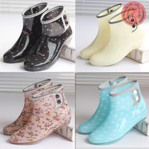 Rain shoes womens fashion wear outside the middle tube cute childrens rain shoes Girls middle and large childrens rain boots ins small