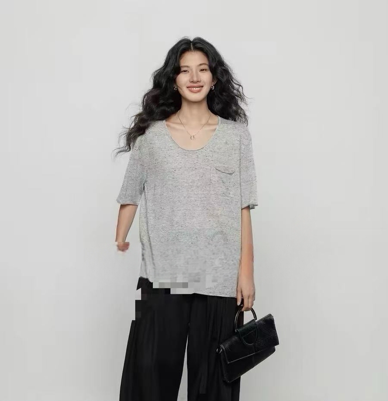 802 Scottish Series Set, Fabric for the "King." ┋ Short-Sleeved Top with Pockets, Fake Two-Piece, with Holes