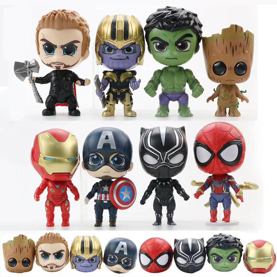 Alliance Gacha Ball Black Panther Iron Man Captain America Venom Spider-Man Assembly Gacha Toy Figure Ornament