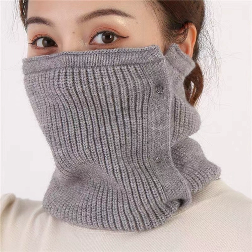 Шарф, универсальный демисезонный утепленный трикотажный модный фальшивый воротник, с защитой шеи