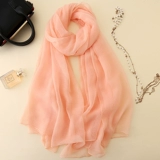 Демисезонный цветной летний шифоновый длинный осенний пляжный шарф, тонкая накидка, защита от солнца