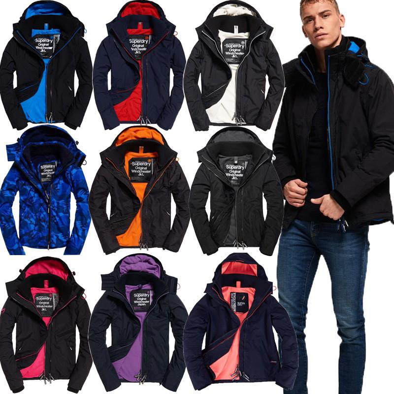 Superdry Extreme Dry Jacket Autumn and Winter Windproof Waterproof Jacket Hooded Fleece Outdoor Warm