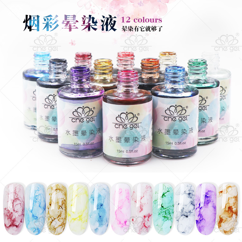 Nail Polish Che Gel Ink Smudge Liquid Bubble Nail Marble Pattern Gradient Manicure Japanese Water Dye Liquid 15ml