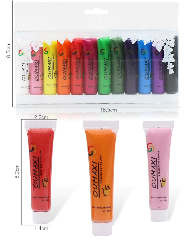 Sơn móng tay sơn acrylic Tự làm không thấm nước Set 3D Màu nước dành riêng 12 màu Hoa Công cụ trị liệu bằng móng tay kìm cắt móng giả