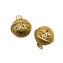 Honour button hollow gold plated pendant 16mm ornament accessories accessories beads married happy jewelry hanging parts