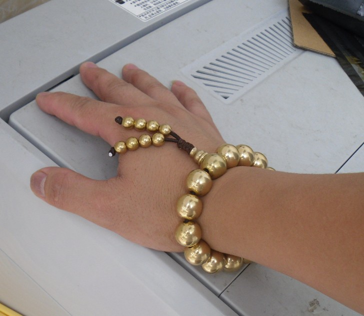 Solid brass bracelet beads Copper beads hand string 15mm brass bracelet beads suitable for boys to wear