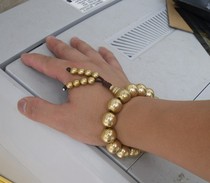 Solid brass brass bracelet beads Copper beads 15mm brass bracelet string beads suitable for boys to wear