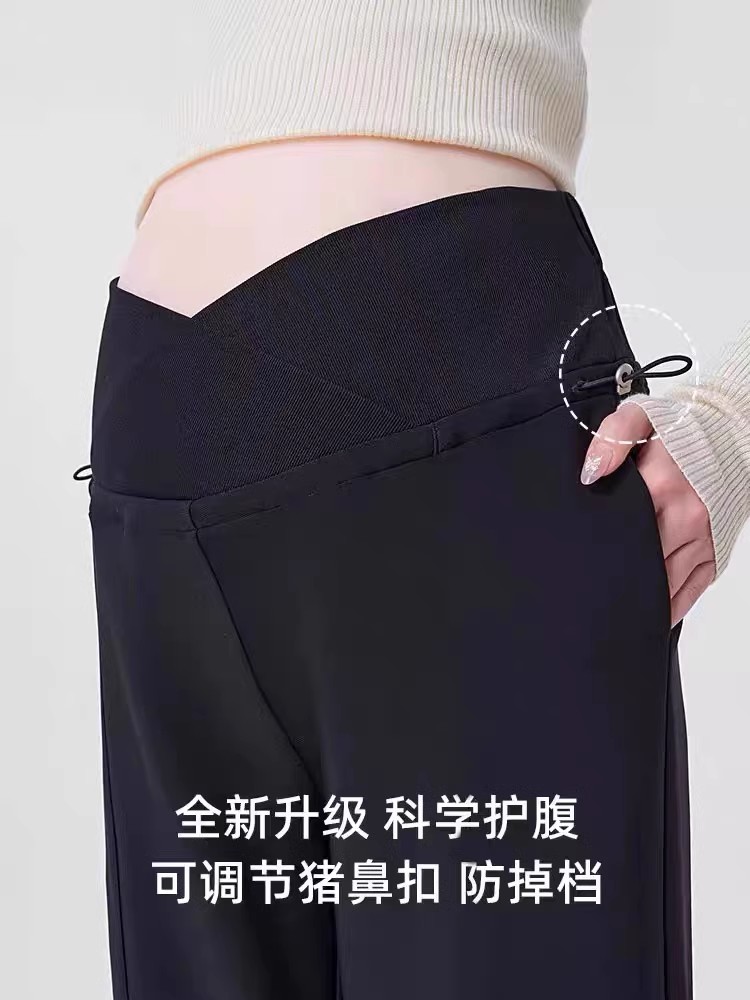 孕妇裤秋季外穿黑色直筒裤子2026新款不勒肚子低腰夏季阔腿裤秋装 — 3