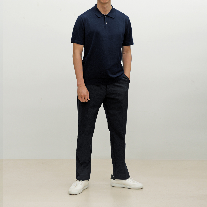Pheather Viscose Blend Short-Sleeved Polo Knitwear Pheather Viscose Blend Short-Sleeved Polo Knitwear