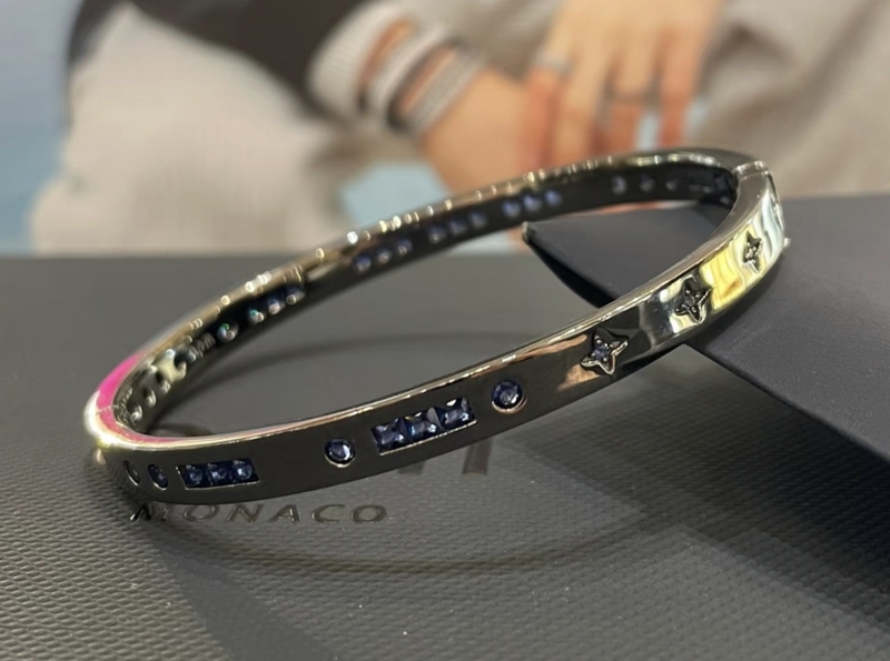 Apm Monaco Navy Blue Morse Code Silver Bracelet, Light Luxury Style, Gift for Boys, Birthday, Christmas Gift Apm Monaco Navy Blue Morse Code Silver Bracelet, Light Luxury Style, Gift for Boys, Birthday, Christmas Gift