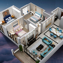 Full house bedroom furniture suit combination light extravagant modern minimalist master bedroom with double bed head cabinet three sets of wedding house children