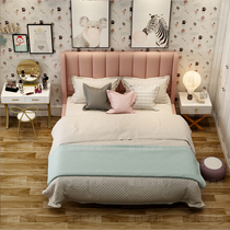 Nordic Fabric Bed Master Bedroom Modern Minimalist Light Extravagant Red Bed Solid Wood Double 1 8 m Eurostyle Princess High Box Bed